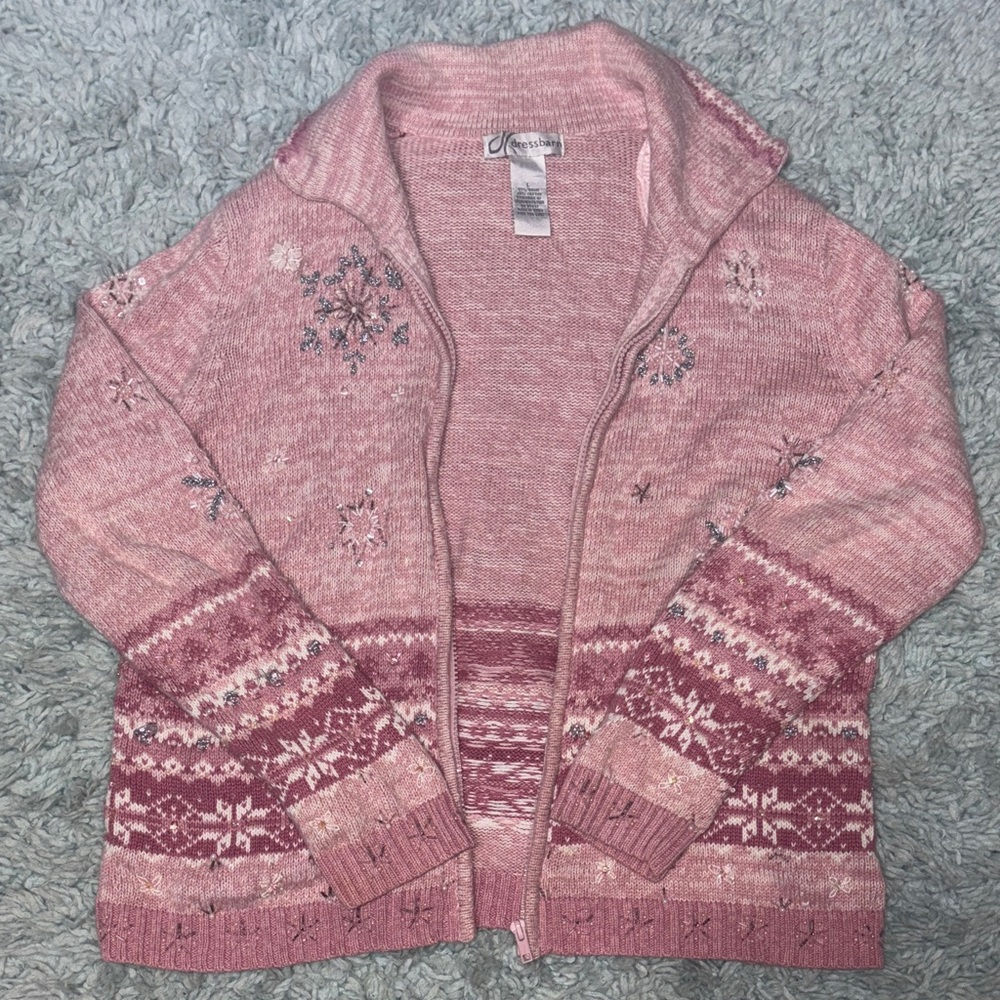 Pink Snowflake Cardigan